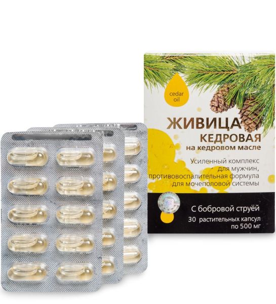Изображение товара Живица кедровая на кедровом масле с бобровой струей , 30 капсул, Сашера-Мед Живица кедровая на кедровом масле с бобровой струей , 30 капсул, Сашера-Мед фотография