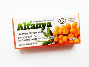 Мыло Алтания натуральное с облепиховым маслом и медом 50г