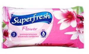 Влажные салфетки superfresh flower 15шт