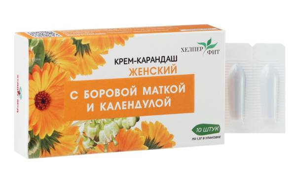 Изображение товара Крем-карандаш ЖЕНСКИЙ ХелперФИТ с боровой маткой и календулой Хелпер Мед 10шт Крем-карандаш ЖЕНСКИЙ ХелперФИТ с боровой маткой и календулой Хелпер Мед 10шт фотография